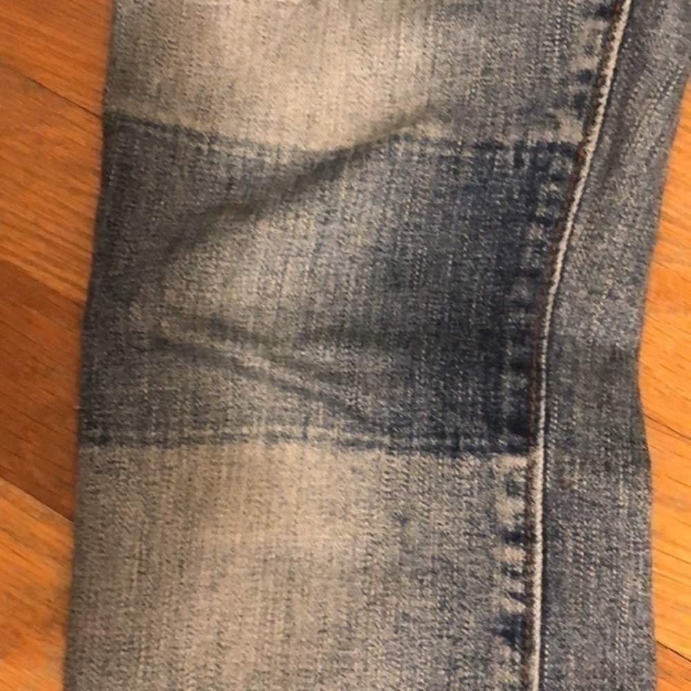 Gap 1969 medium wash raw hem high waist distressed Skinny jeans size 28 - Picture 9 of 14
